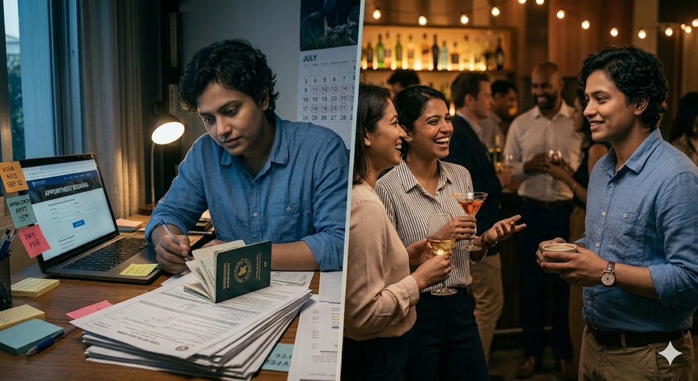 International researcher navigating visa barriers and conference networking